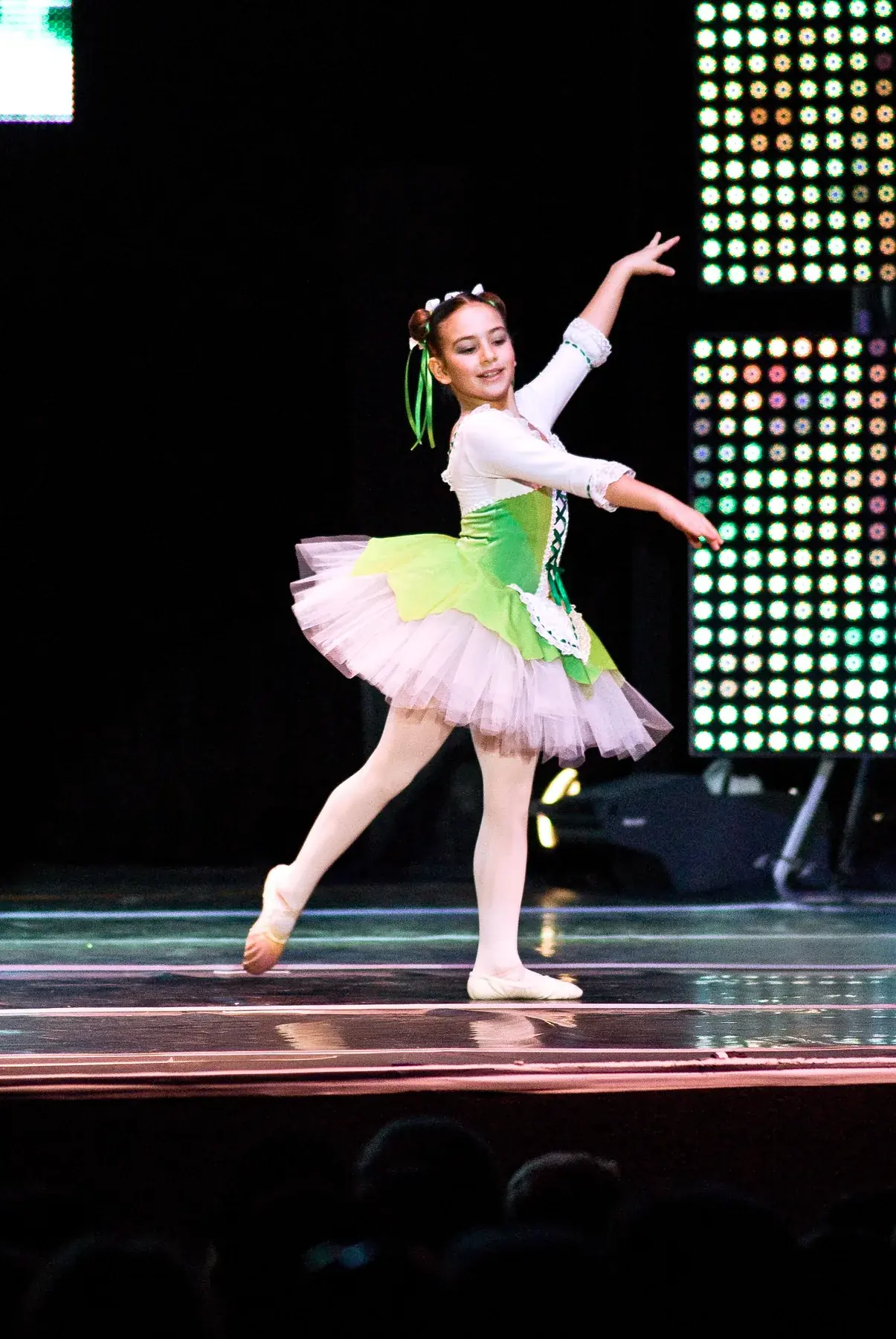 A young ballet dancer on stage